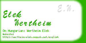 elek wertheim business card